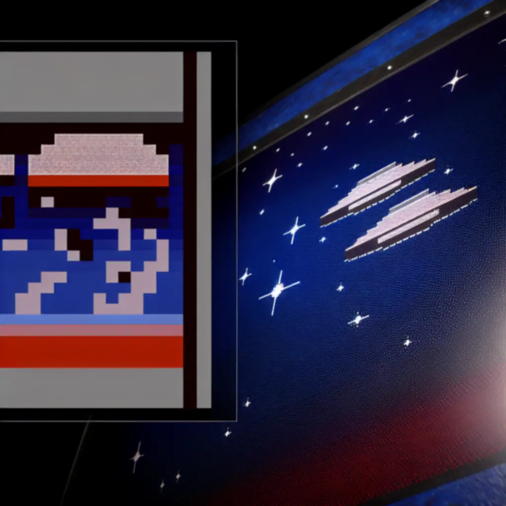 Galaga cabinet side art macro shot