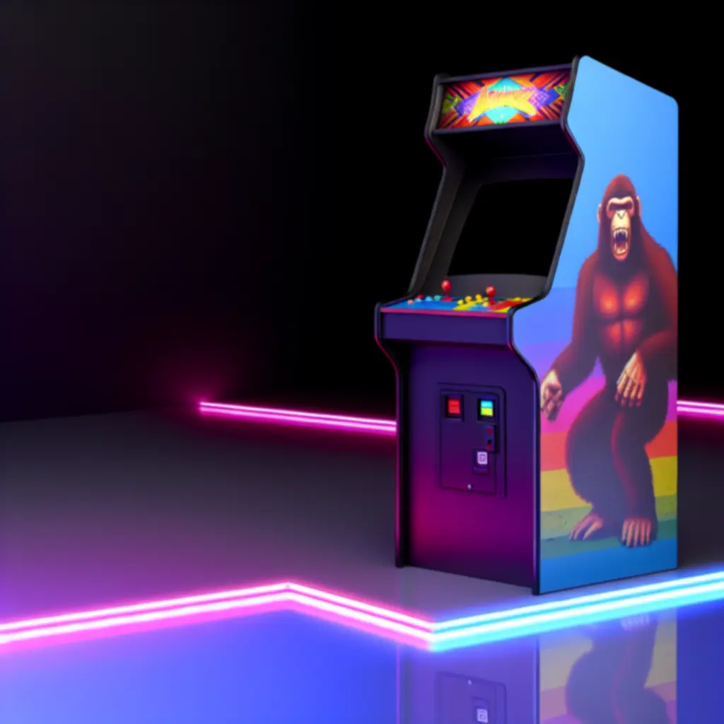 1981 Donkey Kong – Neon Marquee, RGB Glow