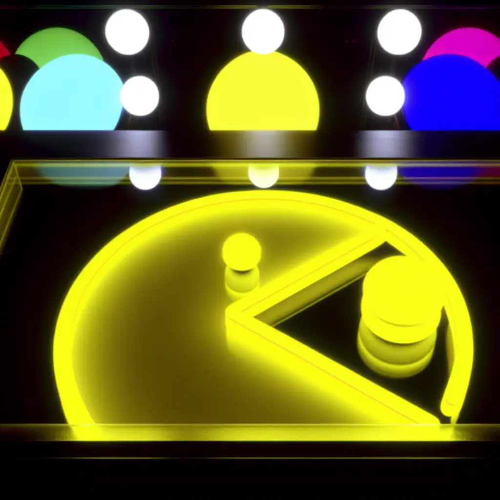 Pac-Man neon marquee back-lit