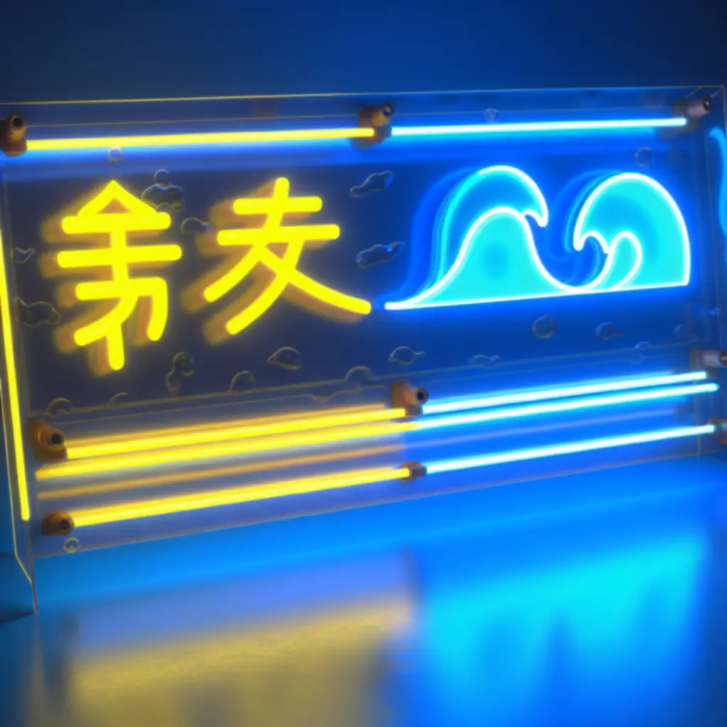 Street Fighter neon marquee back-lit