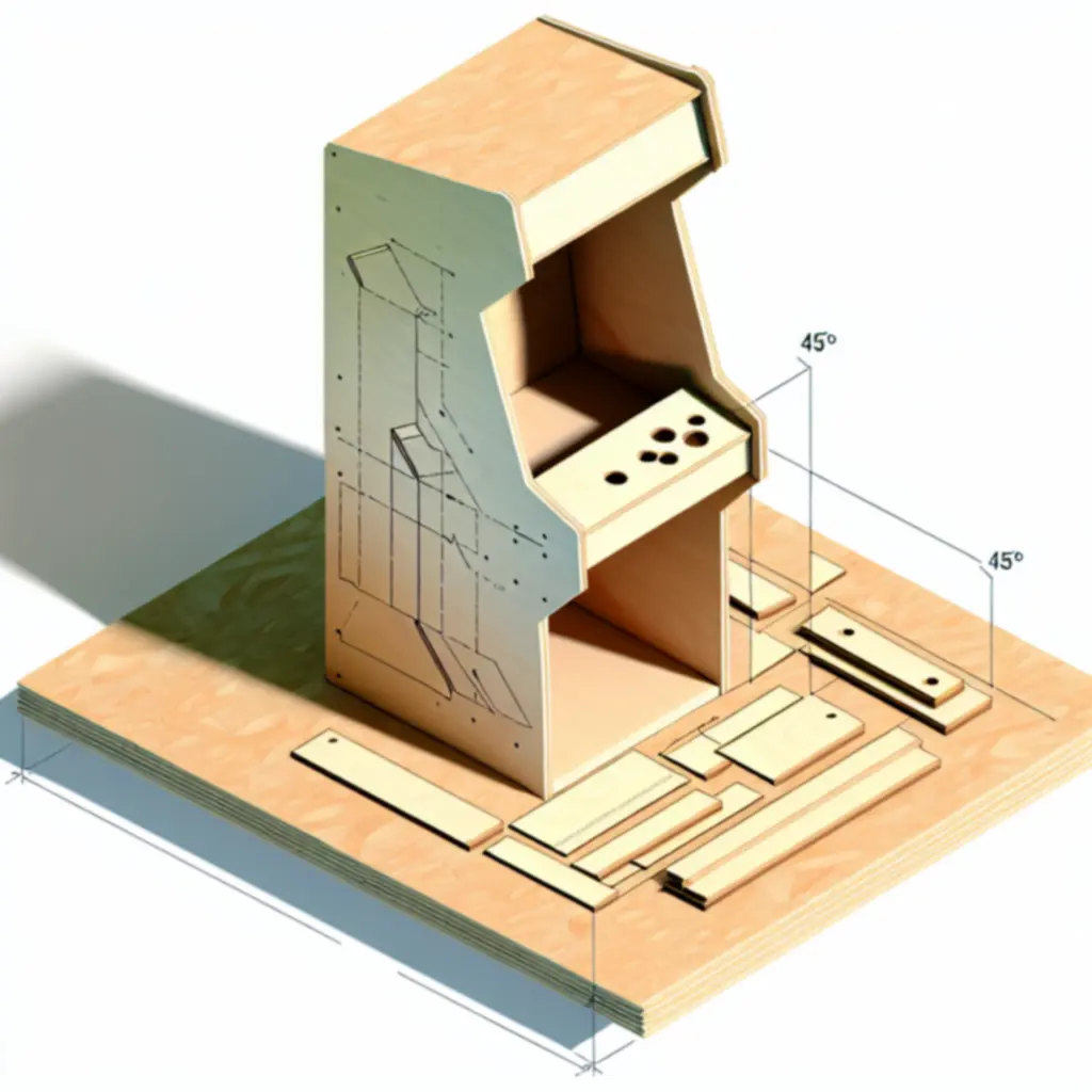 Exploded birch cabinet