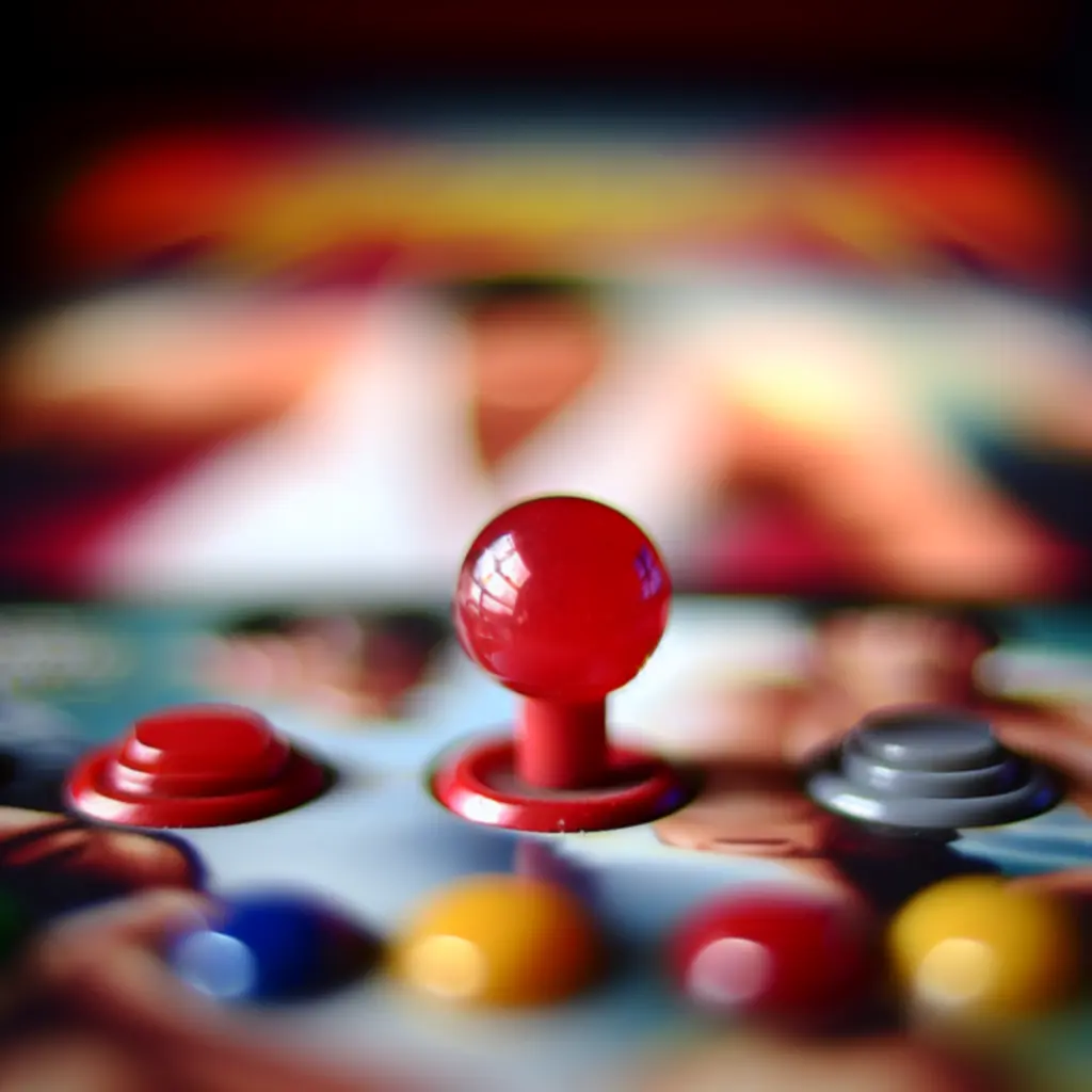 Street Fighter II cabinet close-up joystick